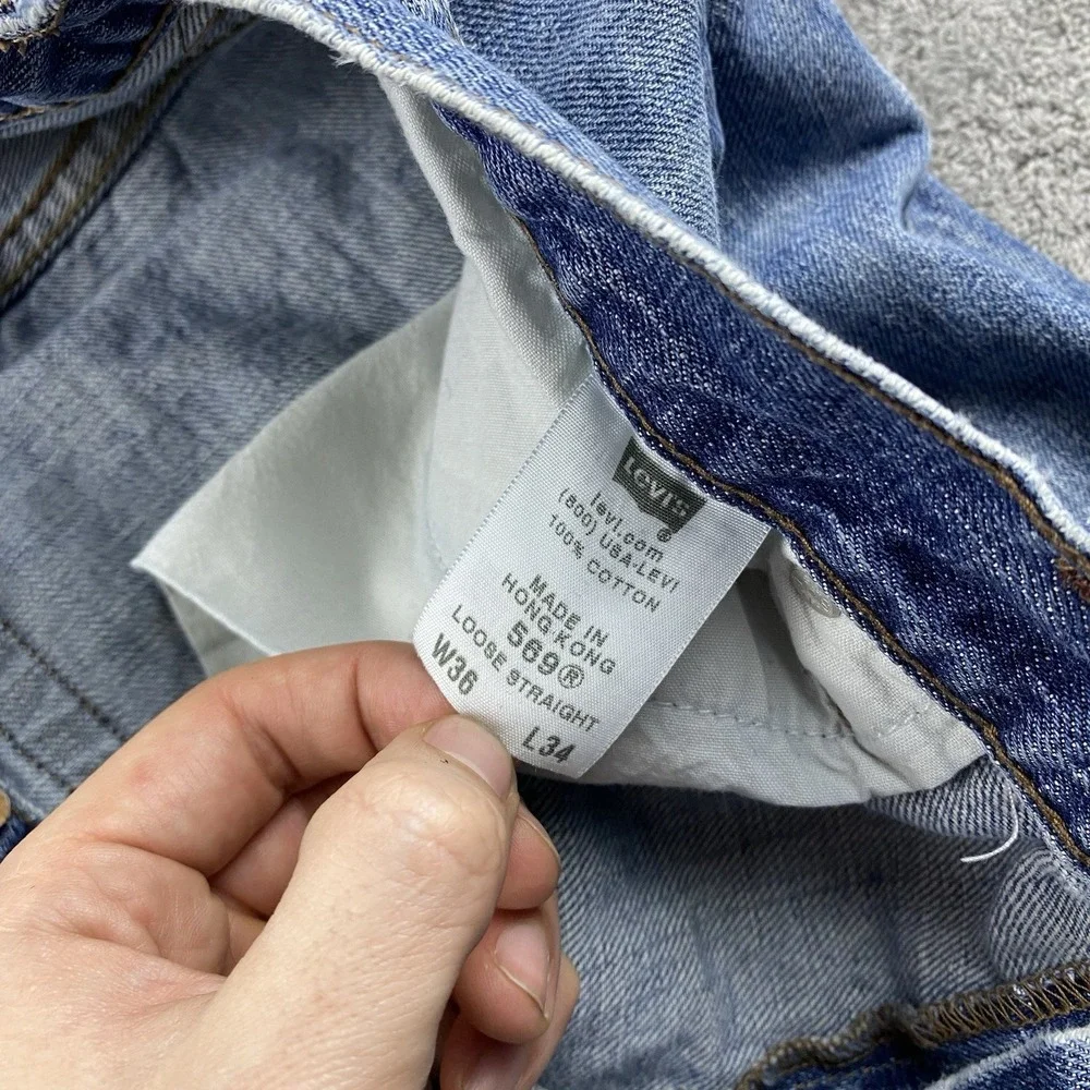 Levis 569 Loose Straight Jeans Mens 36x29 Blue‎ Medium Wash Mid Rise Relaxed